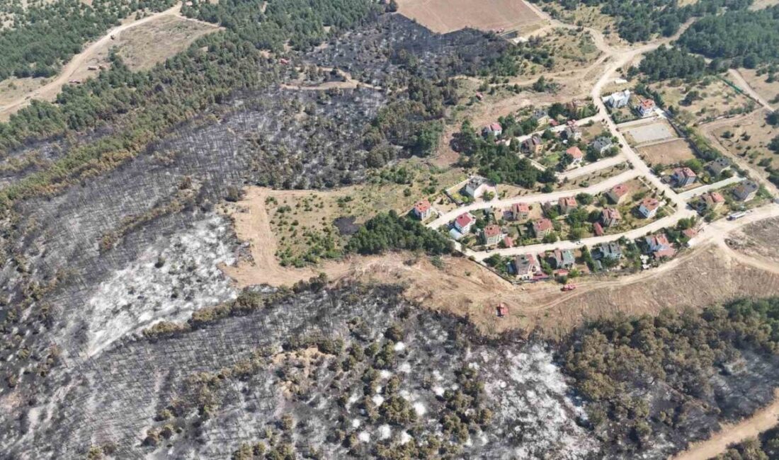 Karabük’ün merkez ilçesine bağlı Kahyalar Köyü yakınlarında çıkan orman yangını