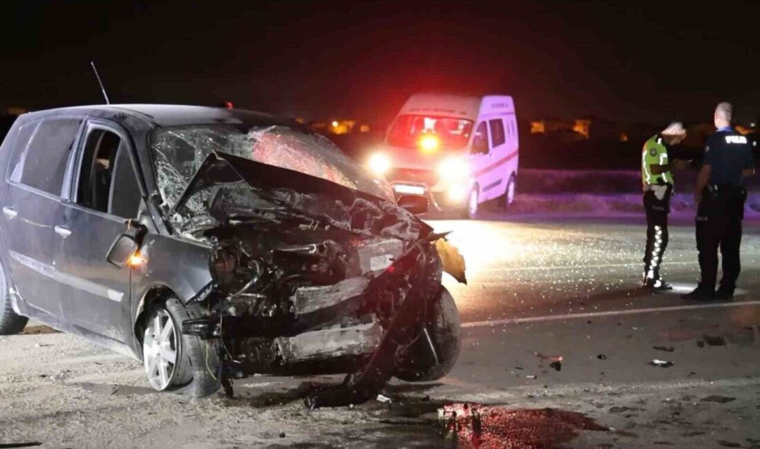 Aksaray’da sürücüsünün direksiyon hakimiyetini kaybettiği otomobil bahçe duvarına çarpıp yola