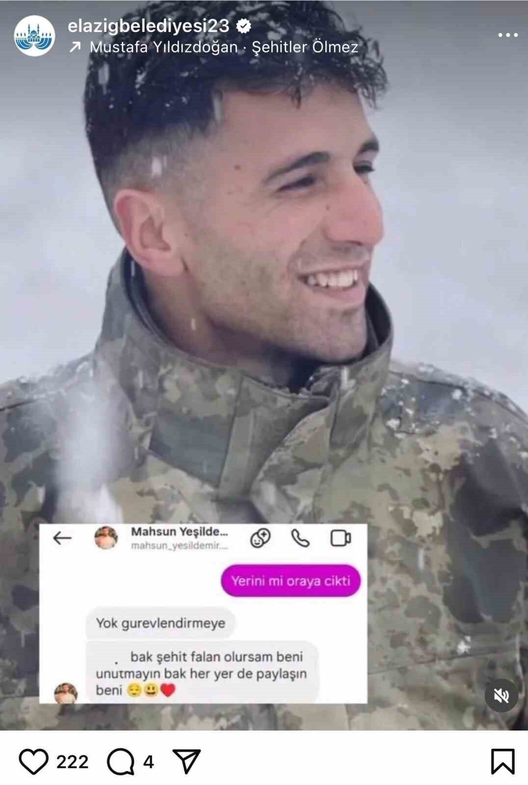 Elazığ Belediyesi, şehit Piyade Sözleşmeli Er Mahsun Yeşildemir’in istediğine duyarsız