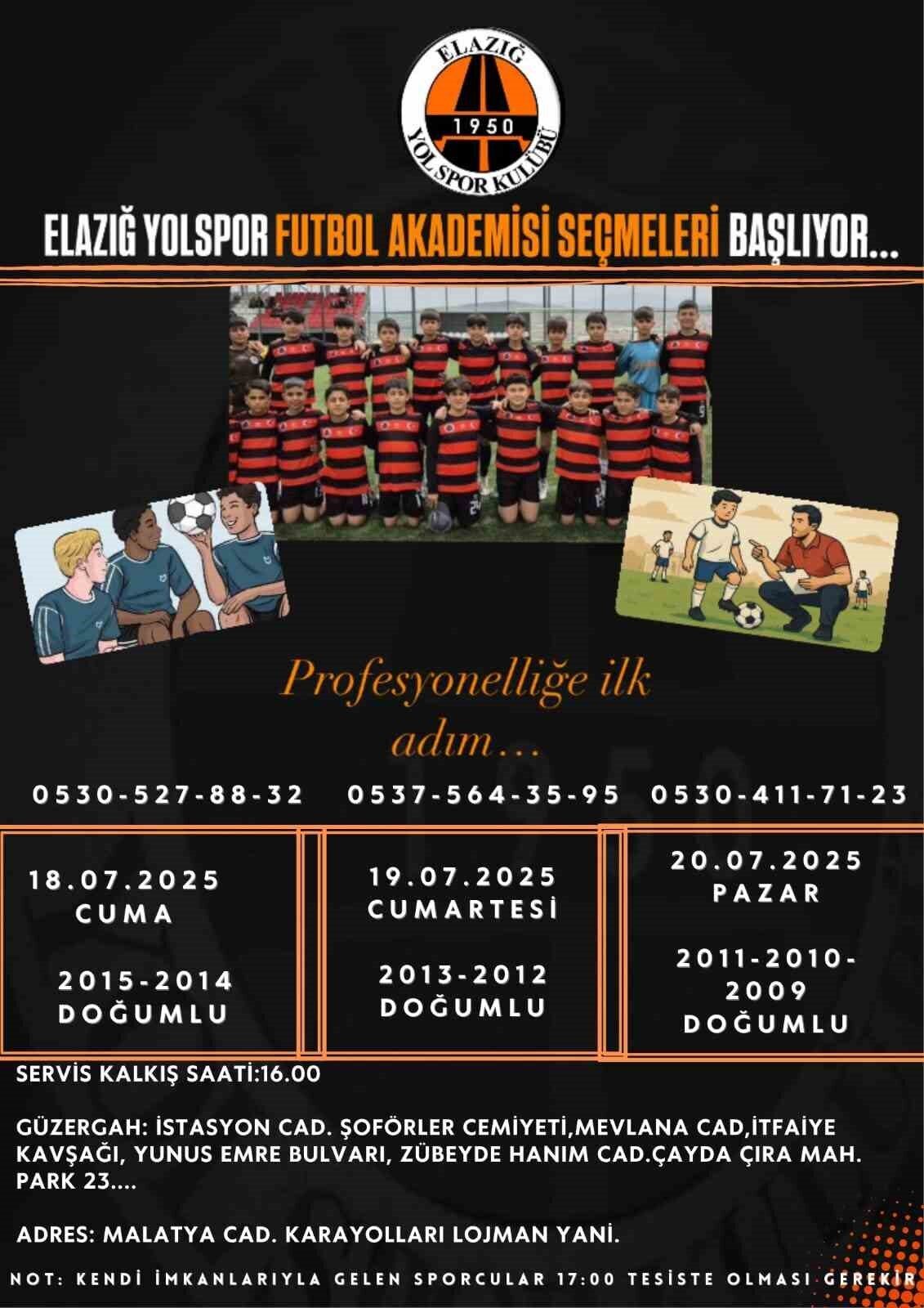 Elazığ futbolunun lokomotif takımlarından Elazığ Yolspor, yeni yetenekleri bünyesine kazandırmak