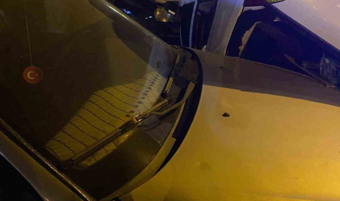 Elazığ’da sürücüsünün direksiyon hakimiyetini kaybetmesi sonucu takla atan otomobil, park