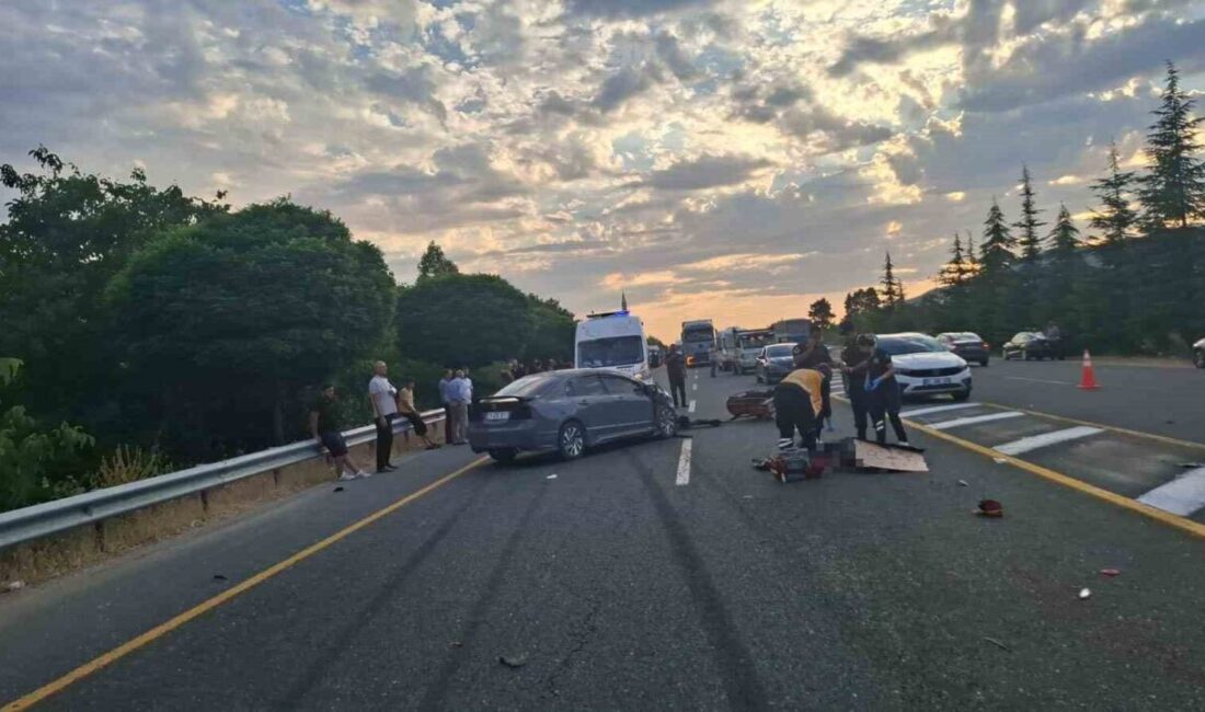 Elazığ’da motosiklet ve otomobilin çarpışması sonucu meydana gelen trafik kazasında