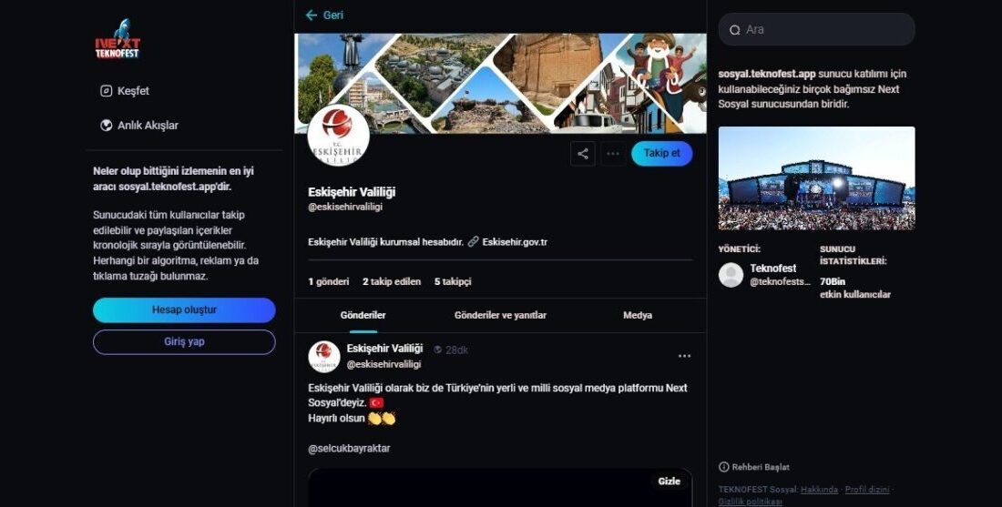 Eskişehir Valiliği, yerli uygulama NEXT Sosyal’i ilk kullanan valiliklerden biri