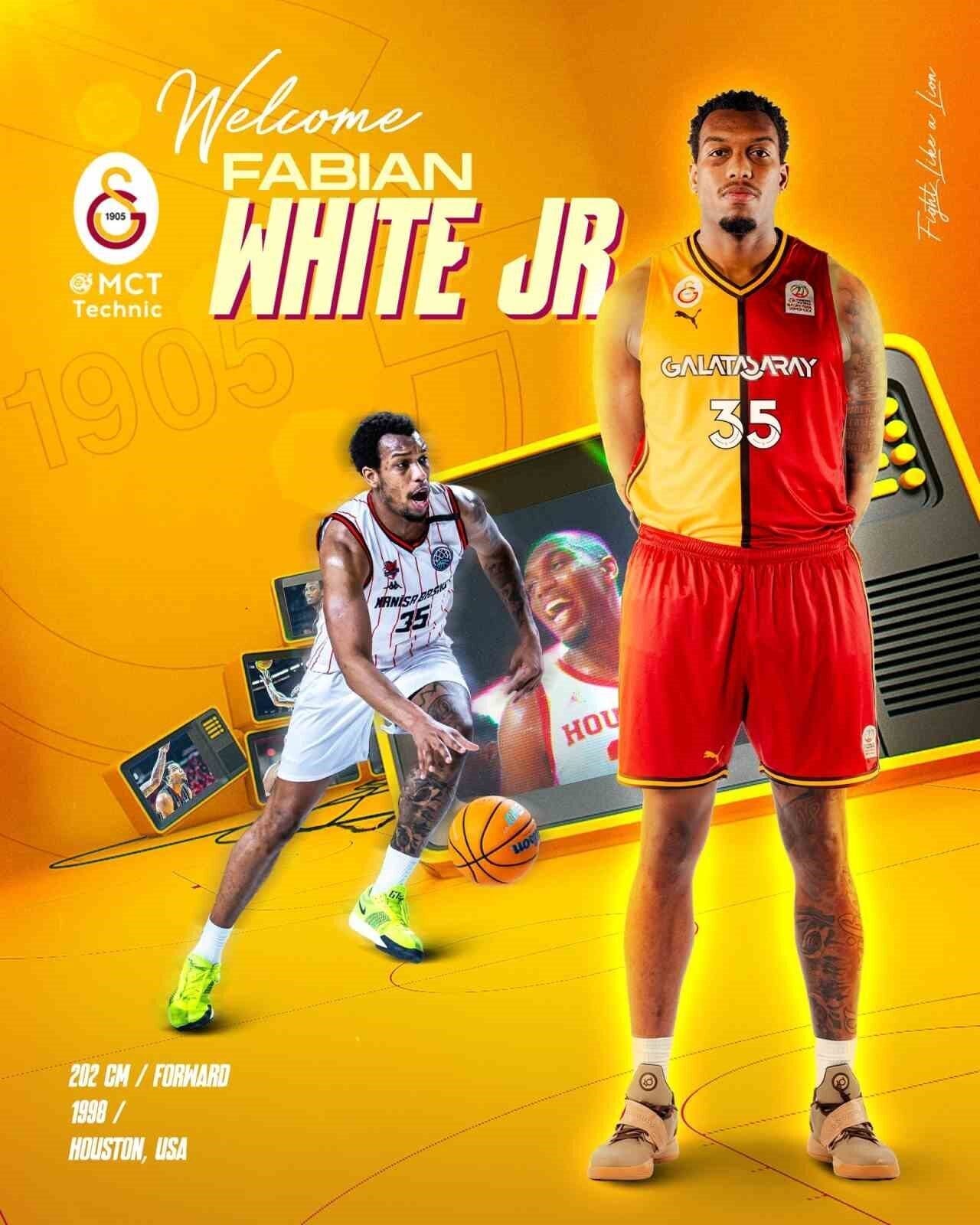 Galatasaray Erkek Basketbol Takımı, ABD’li basketbolcu Fabian White Jr. ile