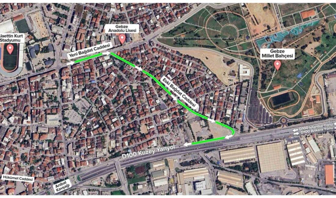 Gebze İlyasbey ve Eski Bağdat caddelerinde yeni trafik dolaşım planını