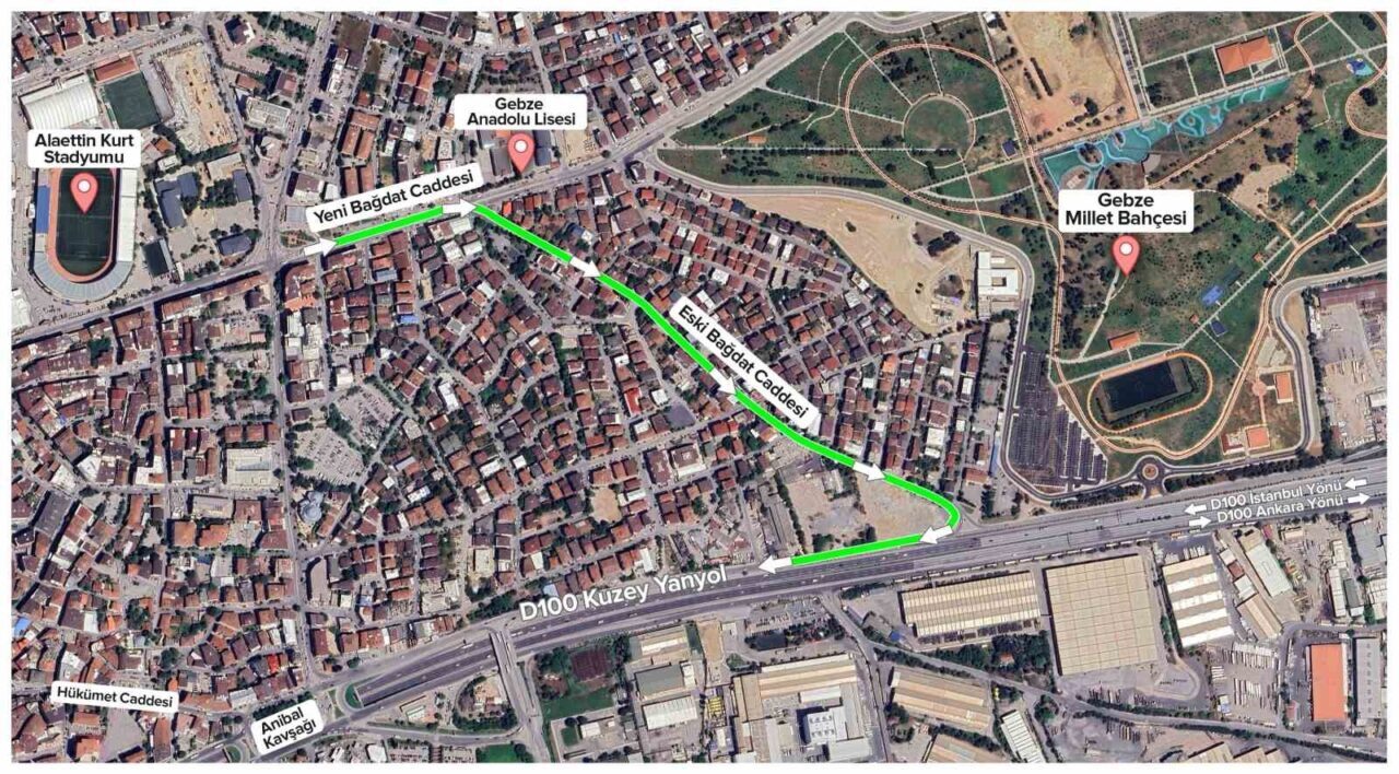 Gebze İlyasbey ve Eski Bağdat caddelerinde yeni trafik dolaşım planını