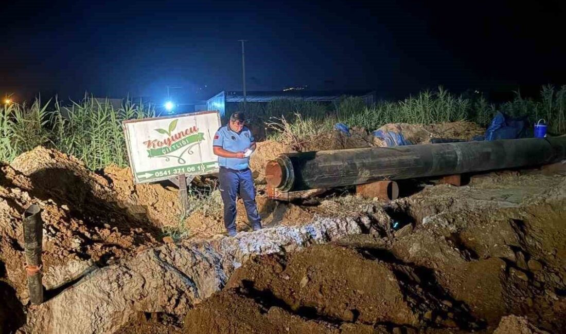 Germencik Belediyesi Zabıta ekipleri gece devriyesi esnasında bir jeotermal enerji