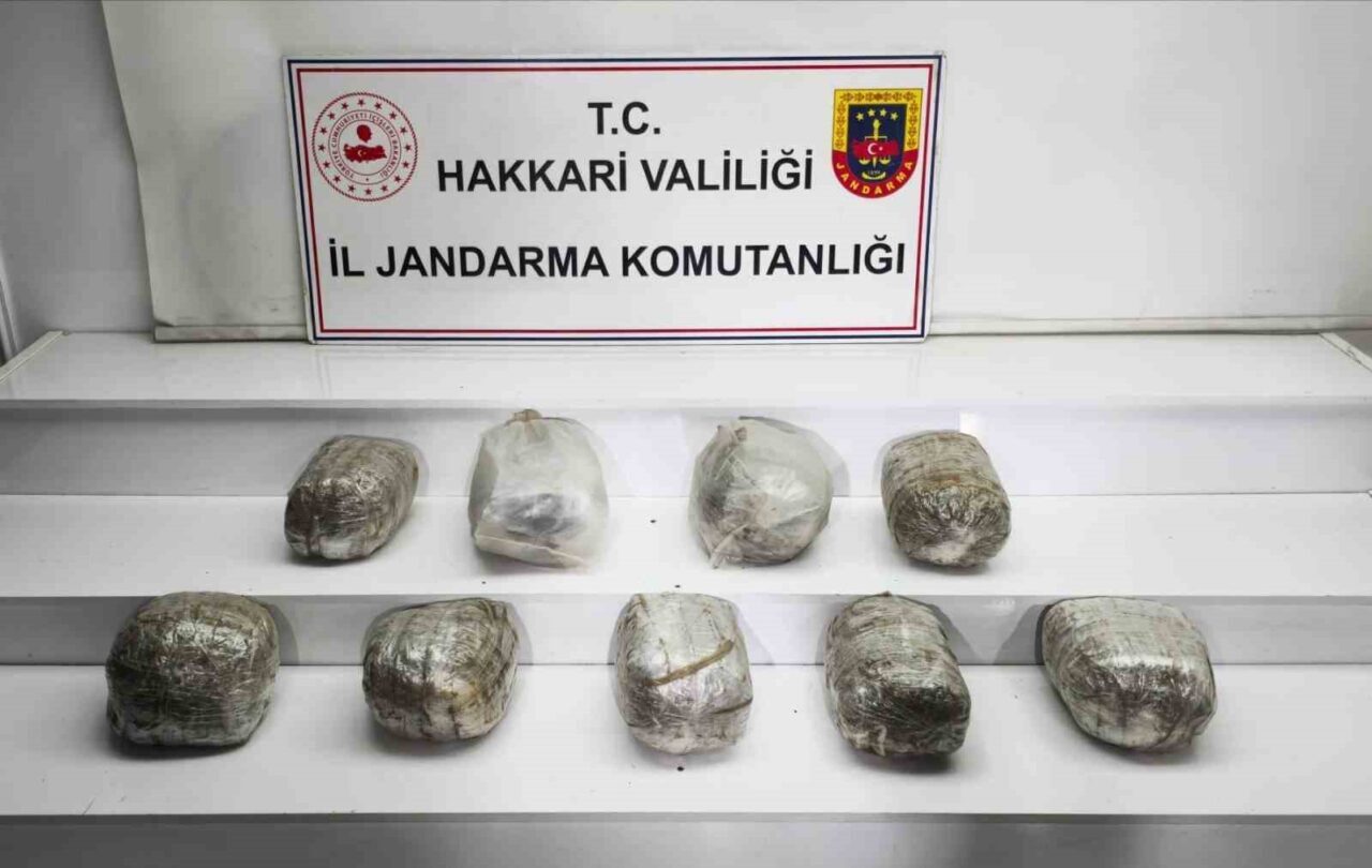 Hakkari İl Jandarma Komutanlığı ekiplerince yürütülen operasyonda 14 kilogram skunk