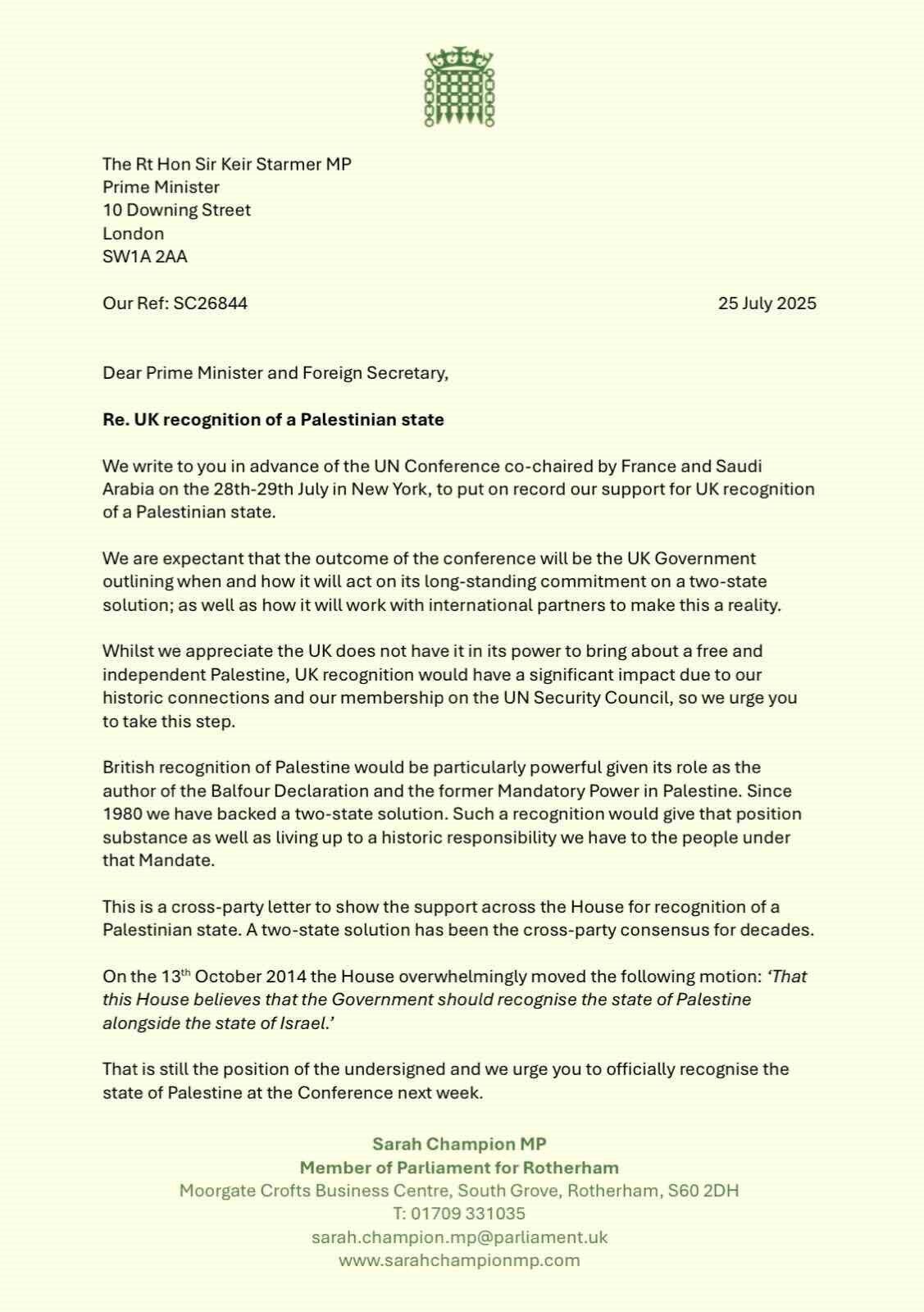 İngiltere’de 221 parlamenter, İngiltere Başbakanı Keir Starmer ve Dışişleri Bakanı