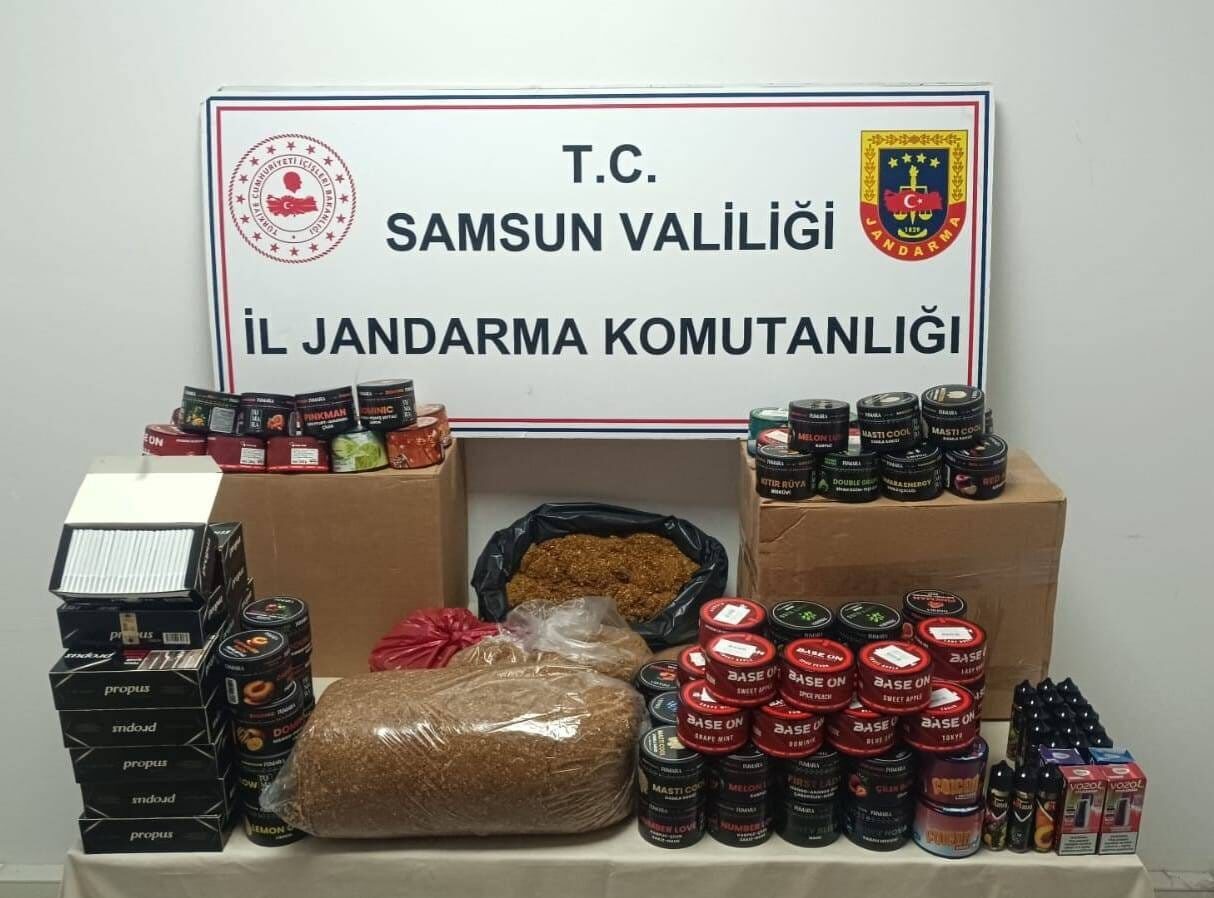 Samsun’un Atakum ilçesinde jandarma ekiplerinin düzenlediği operasyonda çok sayıda kaçak