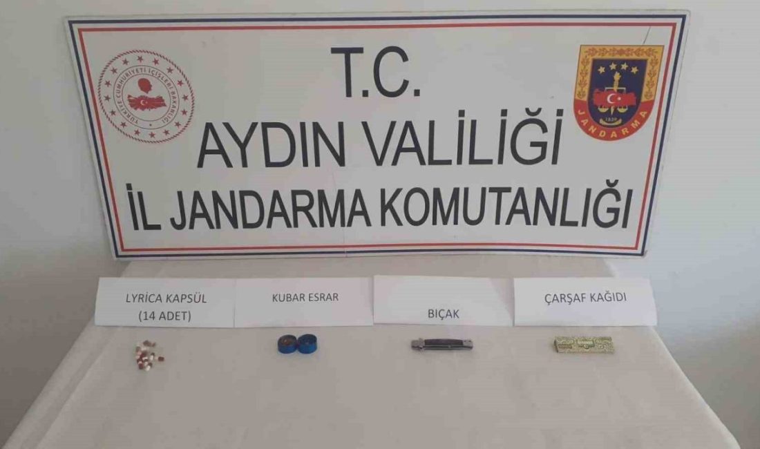 Aydın-İzmir Otoyolu Germencik gişelerinde jandarma ekiplerince şüphelenilerek durdurulan araçtan uyuşturucu