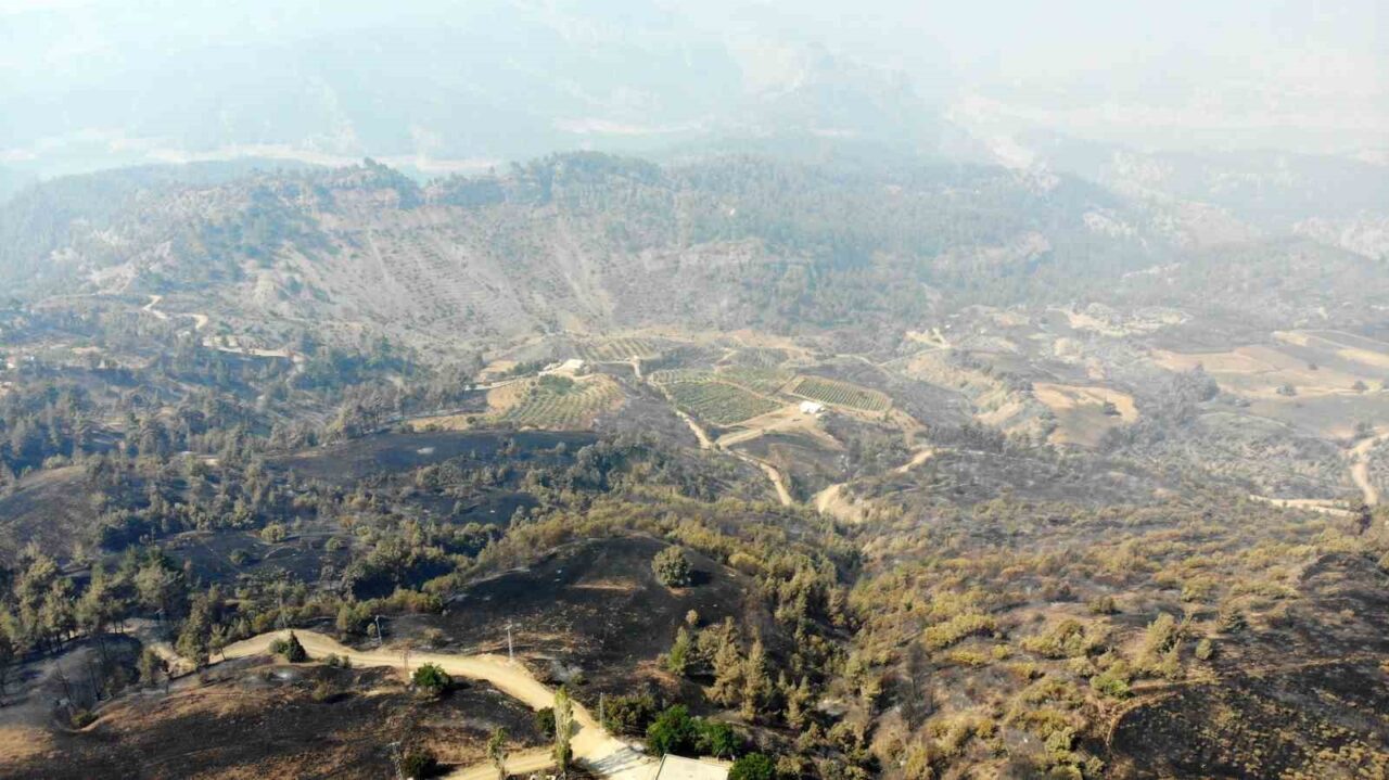 Kahramanmaraş’ın Onikişubat ilçesi Çamlıbel ve Çakırdere kırsalında çıkan orman yangınına