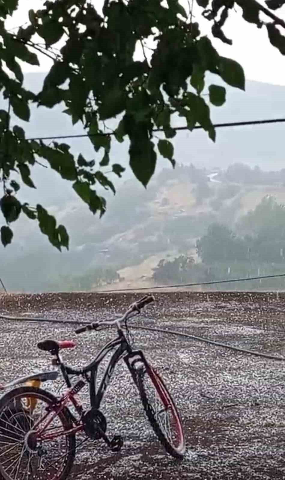 Elazığ’ın Karakoçan ilçesinde dolu yağışı etkili oldu. Kısa sürede köyü