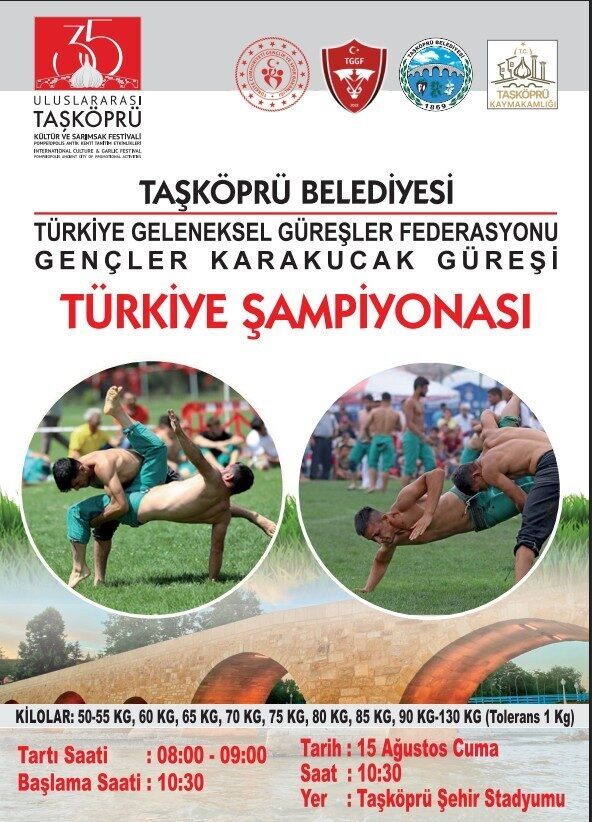 Taşköprü Belediyesi ve Türkiye Geleneksel Güreşler Federasyonu iş birliğiyle Gençler