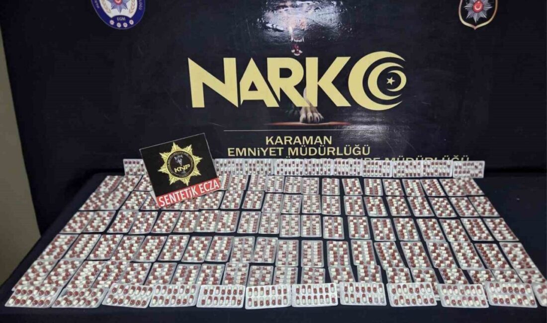 Karaman’da polisin yaptığı asayiş uygulamalarında uyuşturucu ve ruhsatsız silahlar ele