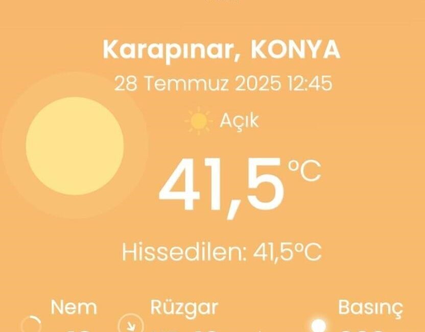 Konya’nın Karapınar ilçesinde hava sıcaklıkları mevsim normallerinin üzerinde seyretmeye devam