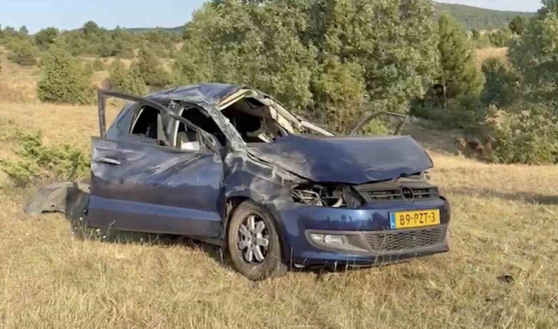 Kastamonu’nun Taşköprü ilçesinde otomobilin şarampole yuvarlanması neticesinde meydana gelen kazada