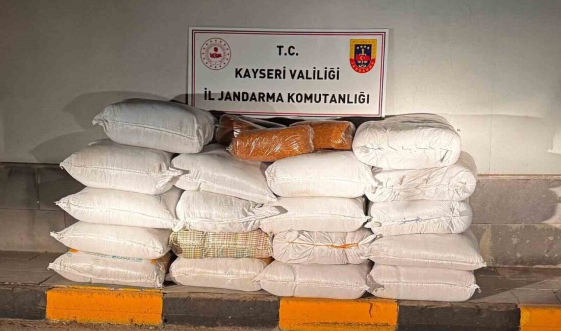 Kayseri’de polis ve jandarma ekipleri tarafından yapılan çalışmada; 750 kilo