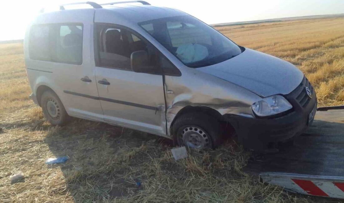 Afyonkarahisar’da kontrolden çıkarak tarım alanına giren hafif ticari araçta 3