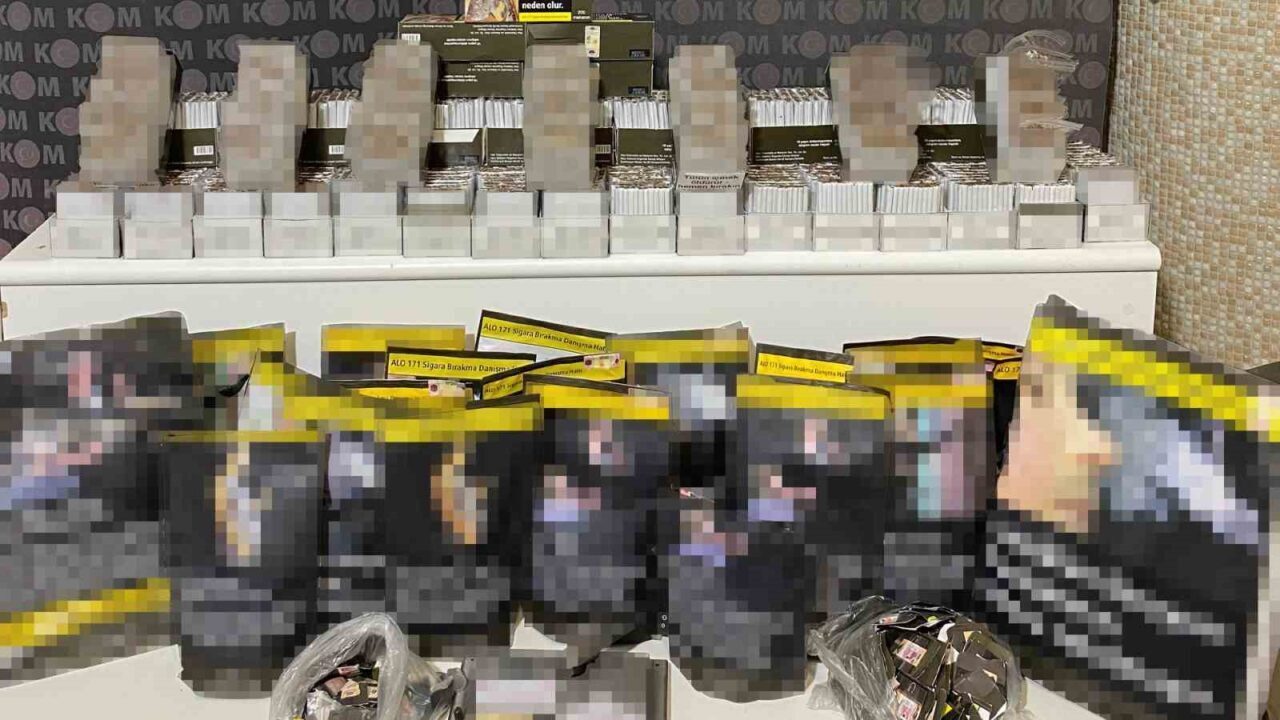 Kırıkkale’de kaçak tütün mamullerine yönelik düzenlenen operasyonda, bir ikamette yapılan