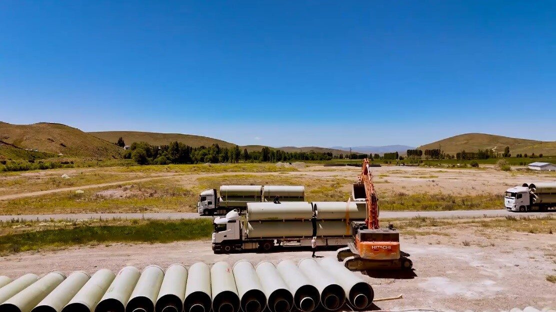 Bayburt’un ikinci en büyük barajı olan Kırklartepe Barajı sulama inşaatında