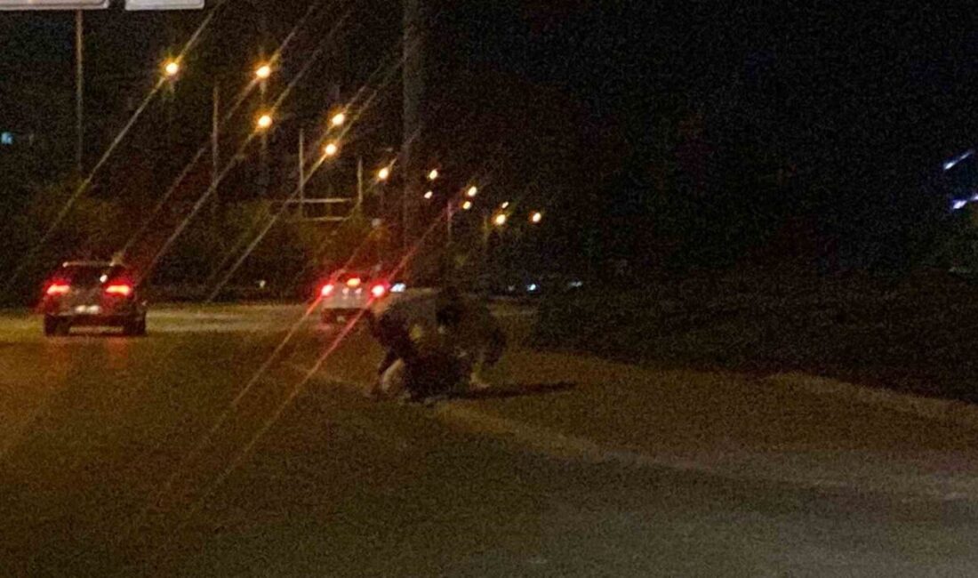 Konya’da yol kenarında 3 gencin tekme tokat kavga etme anı