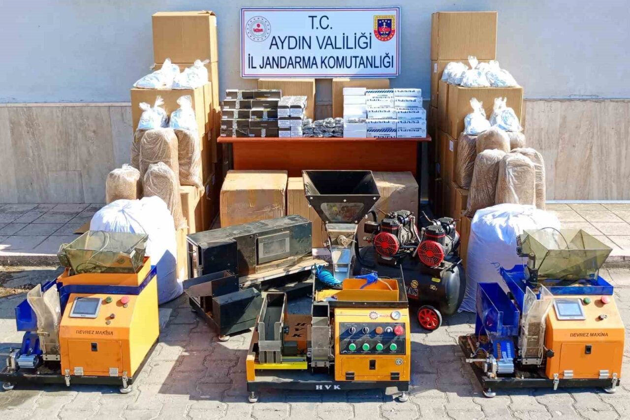 Aydın’ın Köşk ilçesinde yapılan operasyonda 626 bin adet doldurulmuş makaron