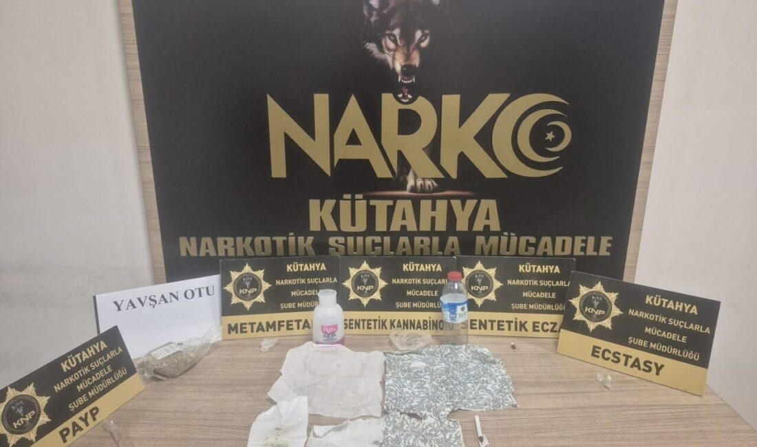 Kütahya İl Emniyet Müdürlüğü Narkotim Şube ekiplerinin uyuşturucu madde kullanımını