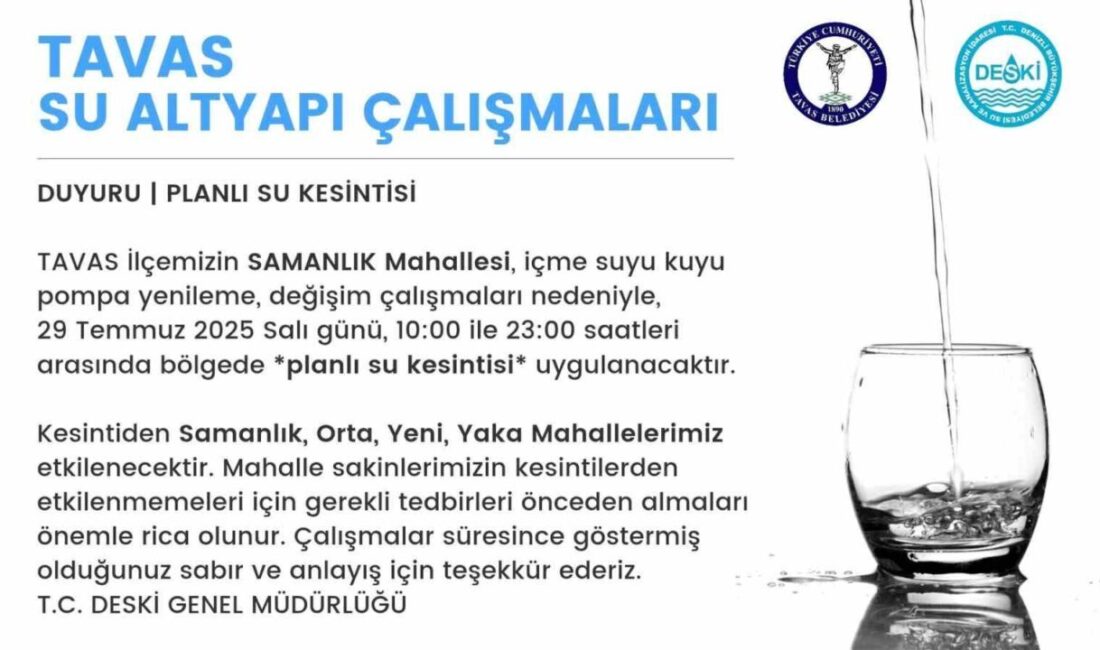 Tavas’ın bazı mahallelerini su kaynağı olan Samanlık Mahallesi su kuyusunda