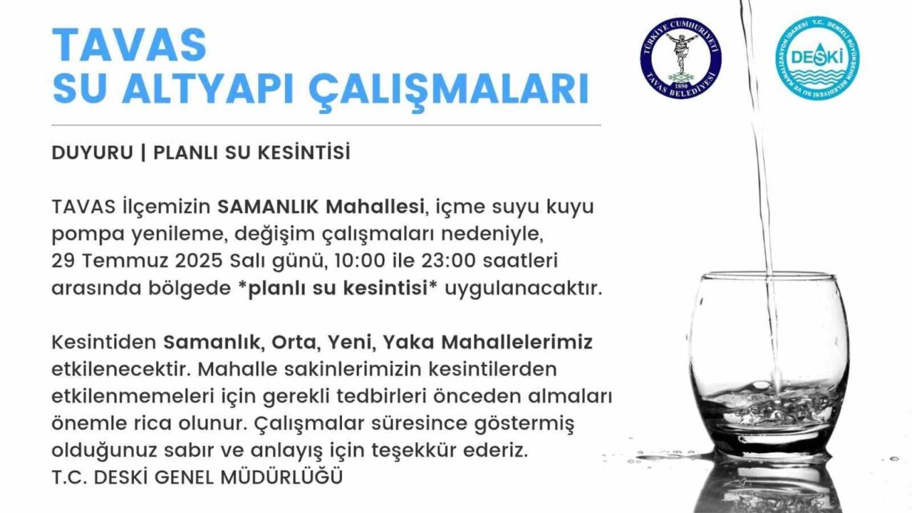 Tavas’ın bazı mahallelerini su kaynağı olan Samanlık Mahallesi su kuyusunda
