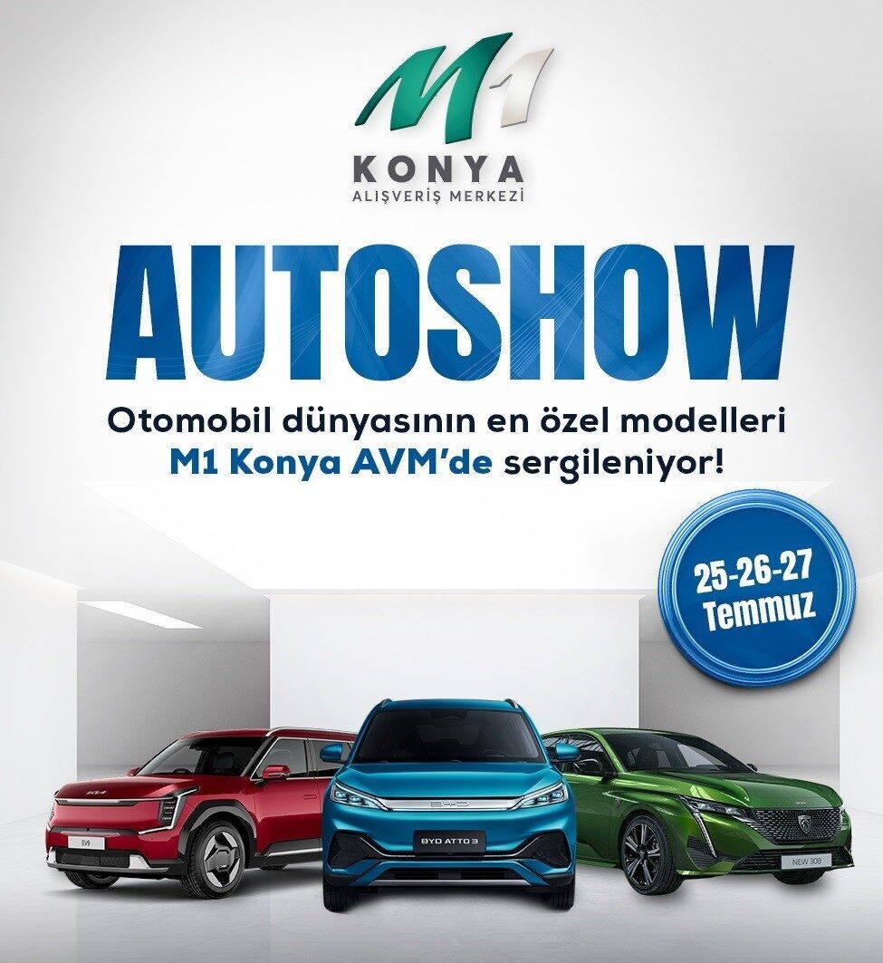 Otomobil tutkunları, 25-26-27 Temmuz’da M1 Konya AVM’de düzenlenecek Autoshow’da buluşuyor.