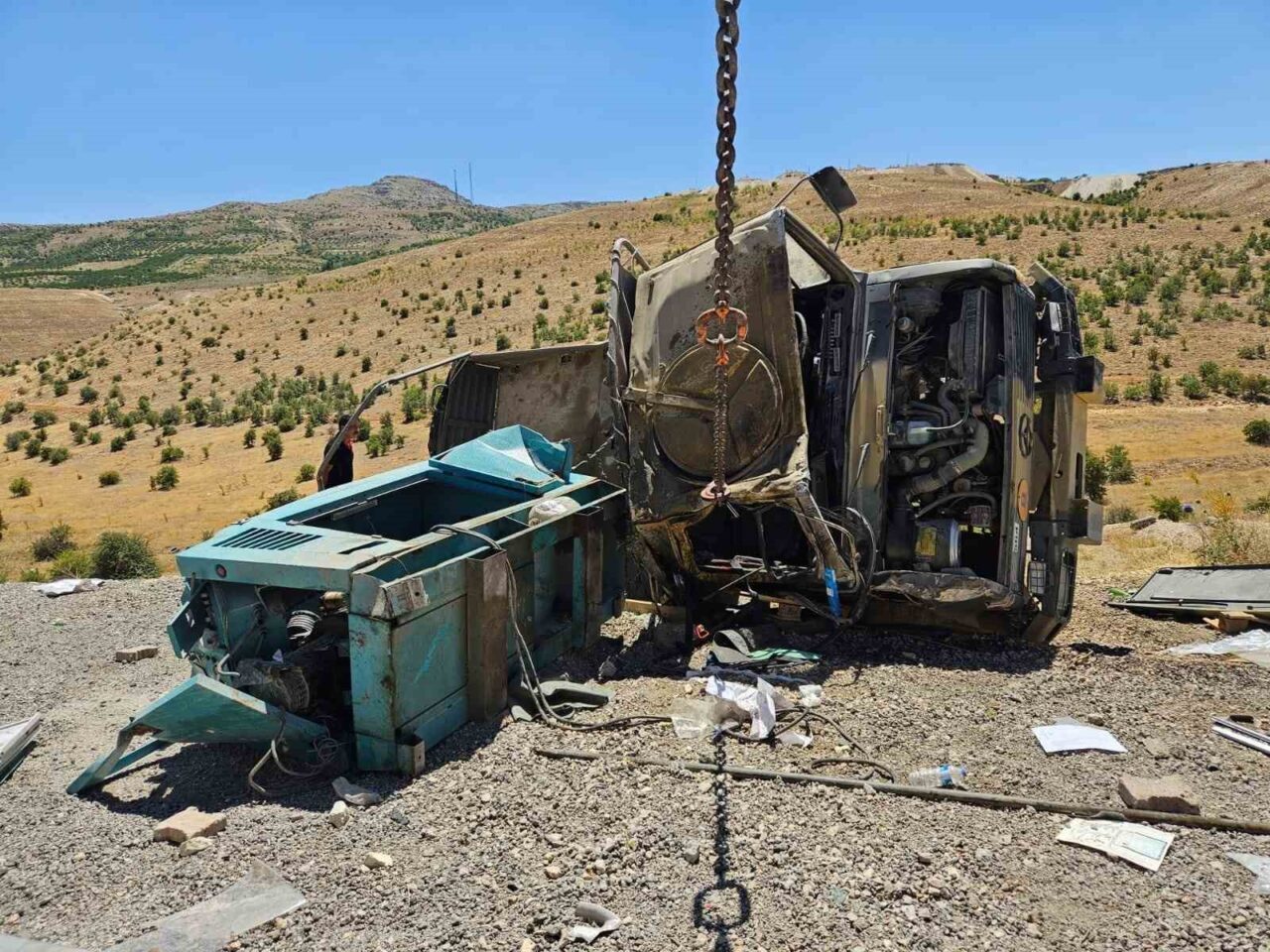 Malatya’nın Akçadağ ilçesinde askeri aracın devrilmesi sonucu meydana gelen kazada