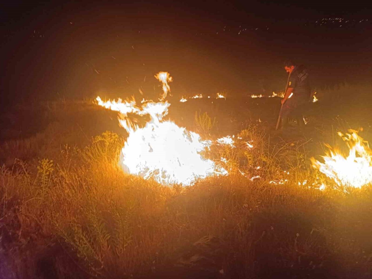 Malatya’nın Kale ilçesinde geniş bir alanda çıkan bahçe yangını itfaiye