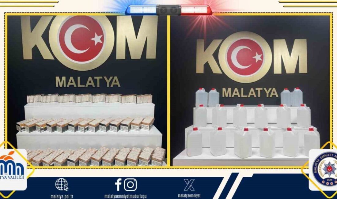 Malatya’da polis ekiplerince düzenlenen operasyonda 9 bin 520 makaron ile