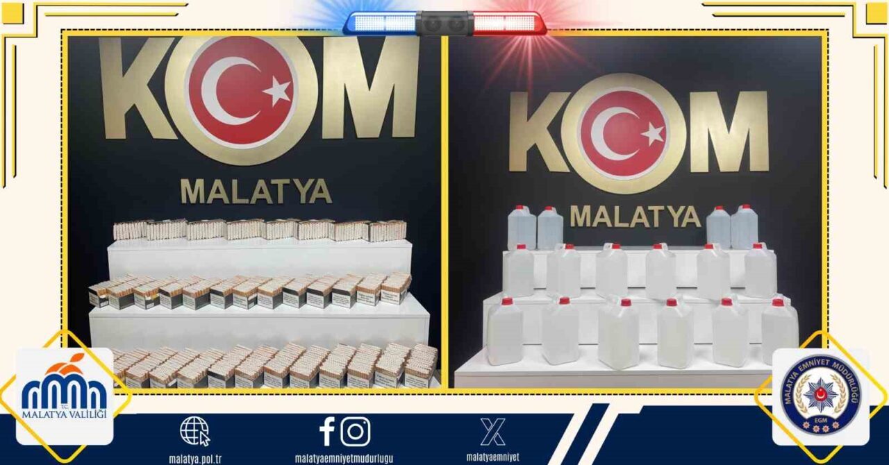 Malatya’da polis ekiplerince düzenlenen operasyonda 9 bin 520 makaron ile