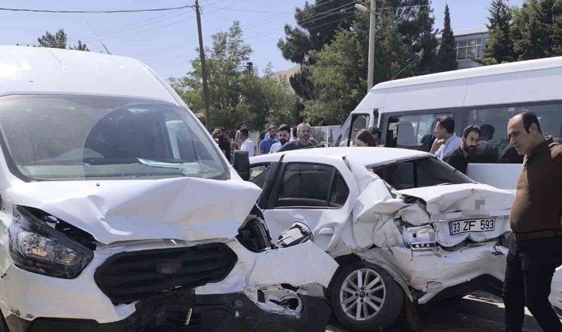 Mardin’in Artuklu ilçesinde freni patlayan tırın kırmızı ışıkta bekleyen araçlara