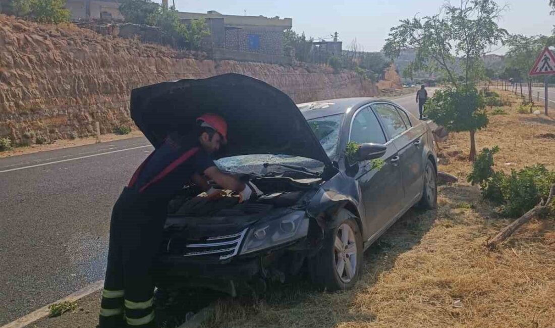 Mardin’in Mazıdağı ilçesinde kontrolden çıkan otomobilin refüje çarpması sonucu meydana