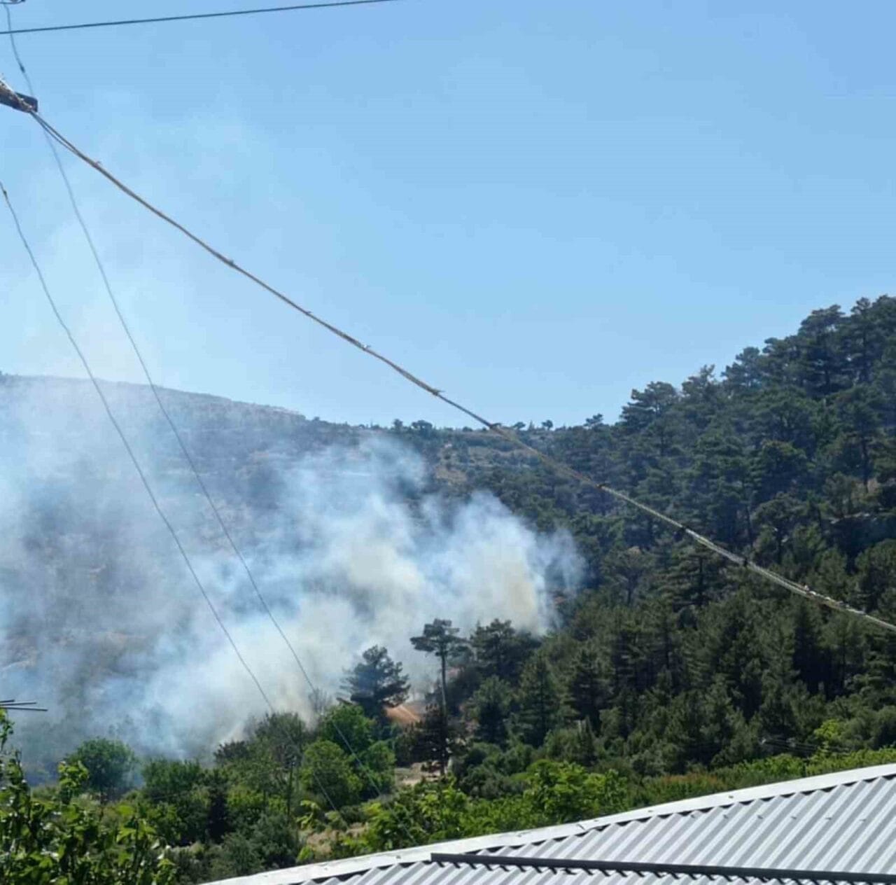 Mersin’in Mut ilçesinde çıkan orman yangını, karadan yapılan müdahale sonucu