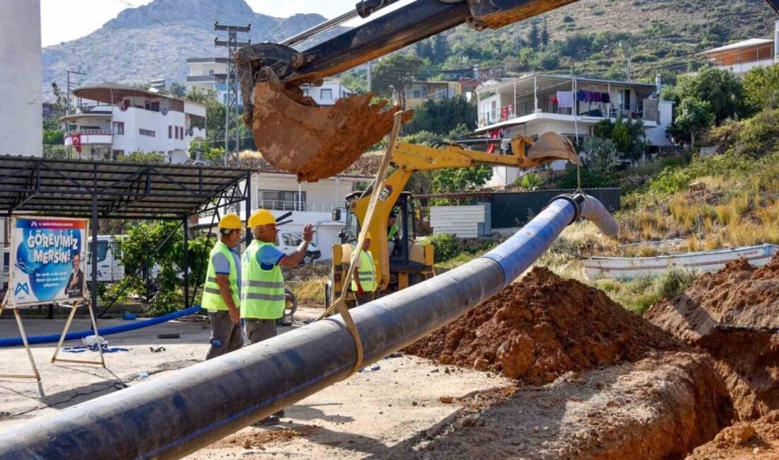 MESKİ, Aydıncık’ta ekonomik ömrünü tamamlayan içme suyu hatlarını yenileyerek merkez
