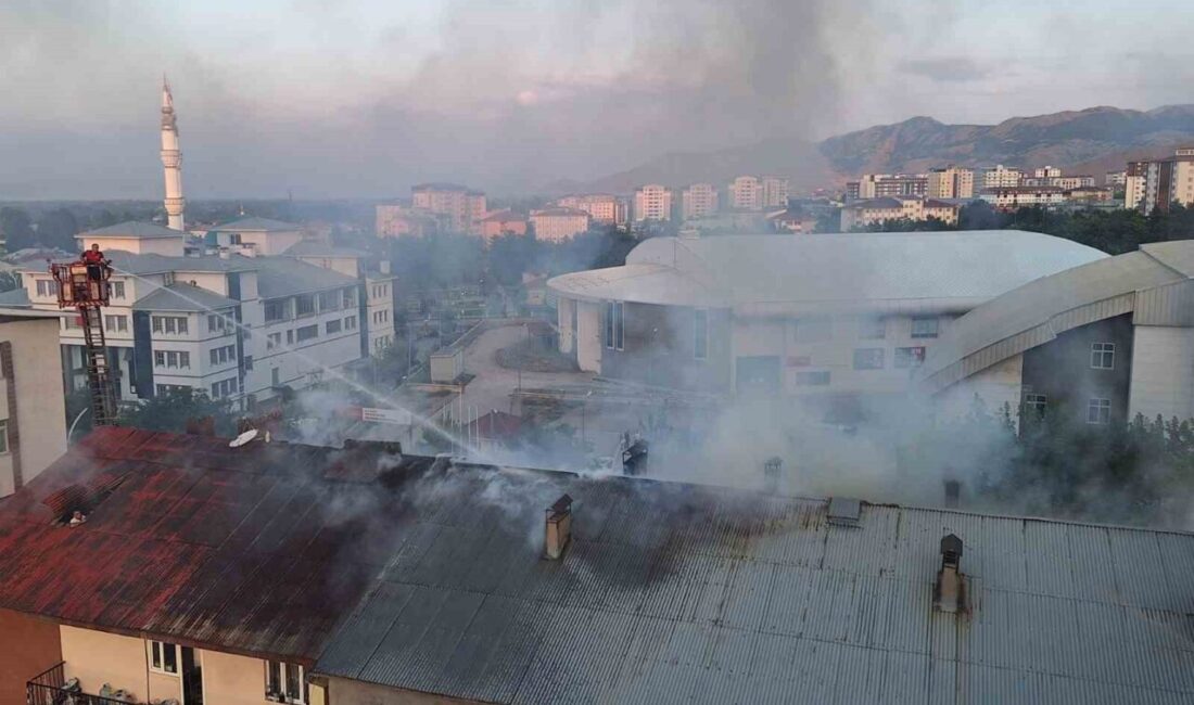 Muş’ta üç katlı binanın çatısında çıkan yangın, yan binaya sıçradı,