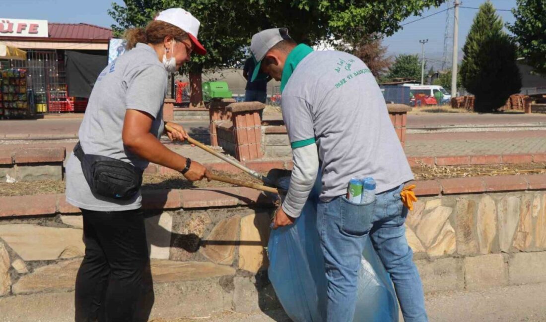 Nazilli Belediyesi Park ve Bahçeler Müdürlüğü ekipleri; sanayi bölgesindeki tarihi