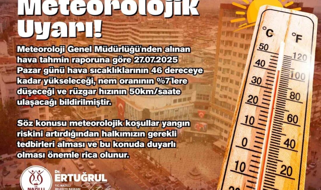 Nazilli Belediyesi artan hava sıcaklıklarına karşı vatandaşların tedbirli olması konusunda