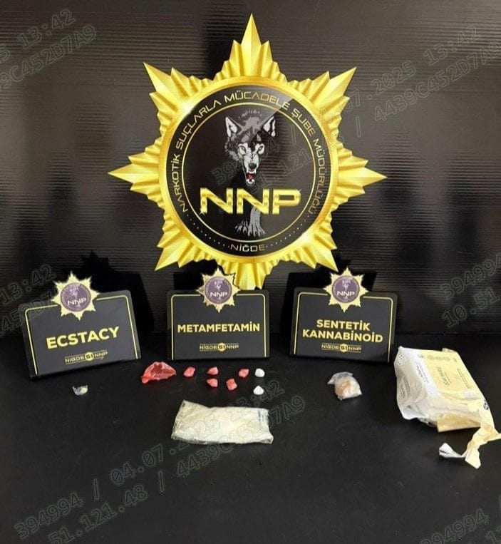 Niğde Cumhuriyet Başsavcılığı koordinesinde, İl Emniyet Müdürlüğü Narkotik Suçlarla Mücadele