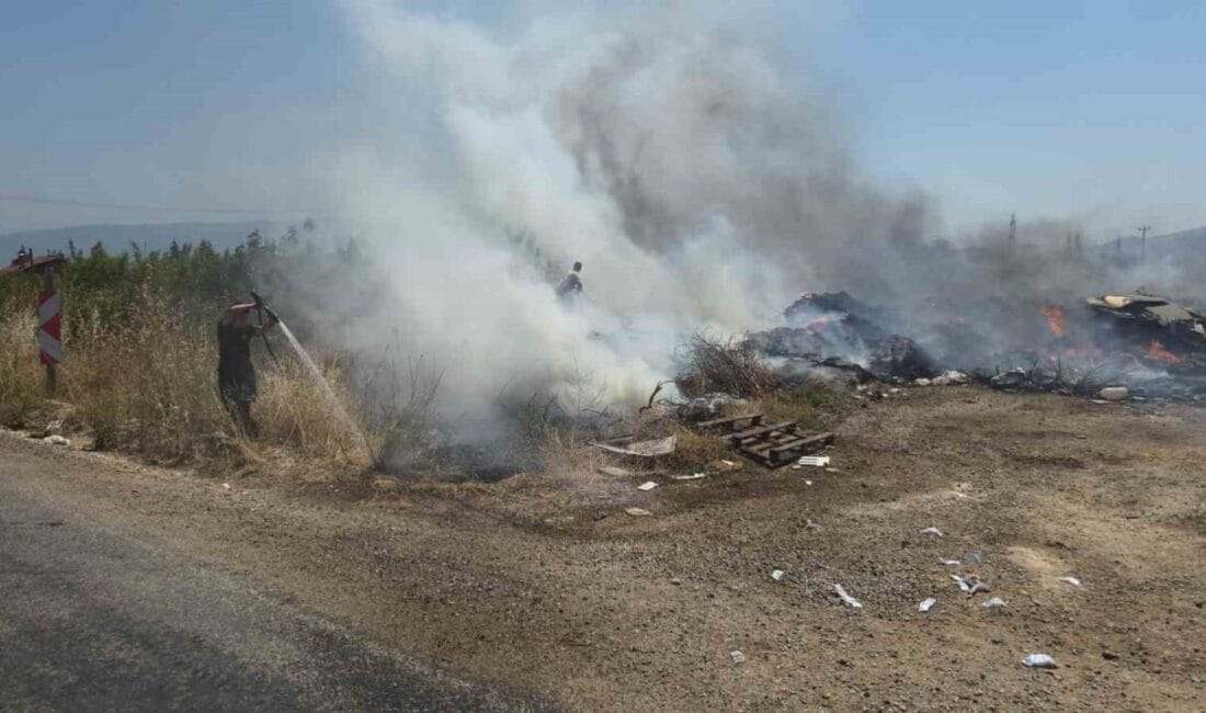 Bursa’nın Orhangazi ilçesinde molozların döküldüğü alanda başlayıp çalılık alana sıçrayan