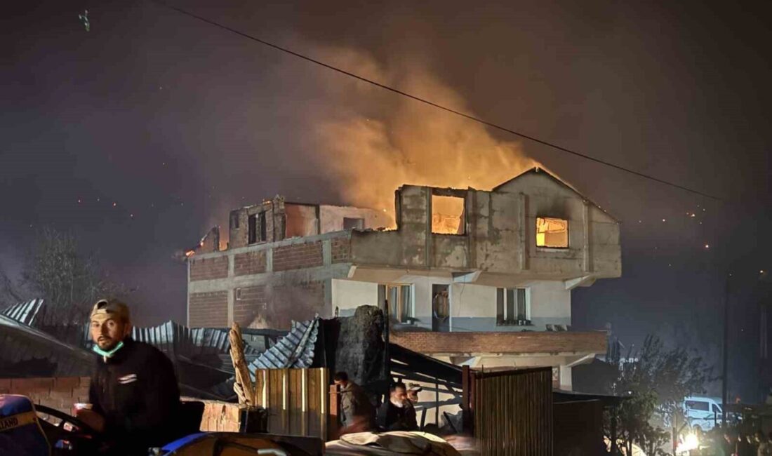 Sakarya’nın Geyve ilçesindeki ormanlık alanda başlayan ve mahalleye sıçrayan yangında