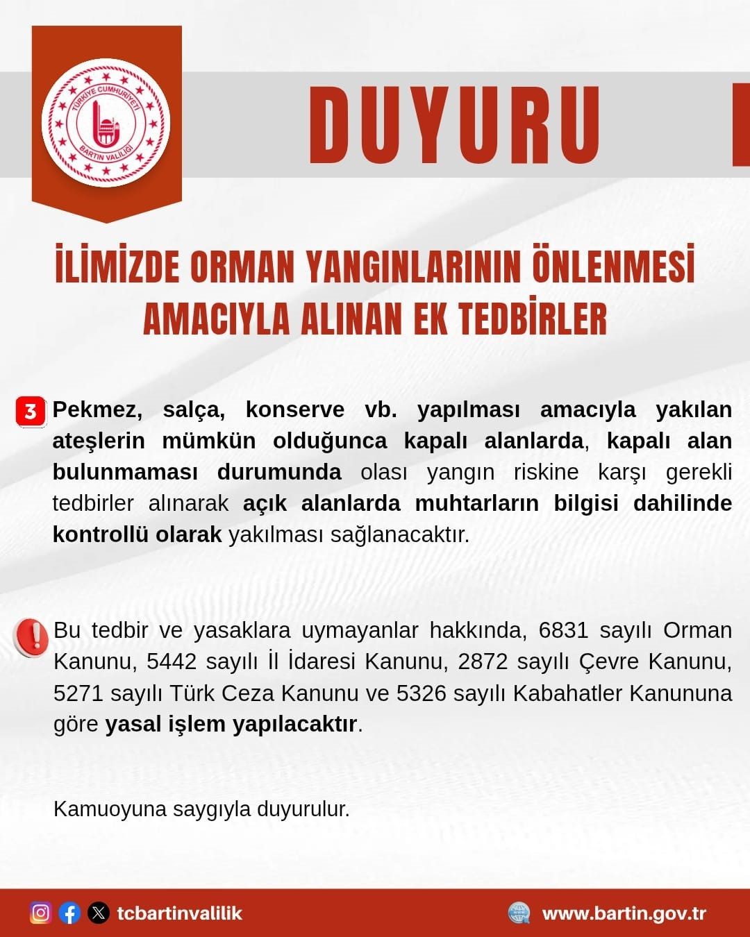Bartın Valiliği tarafından orman yangınlarının önlenmesi amacıyla kentte yapılan düğün