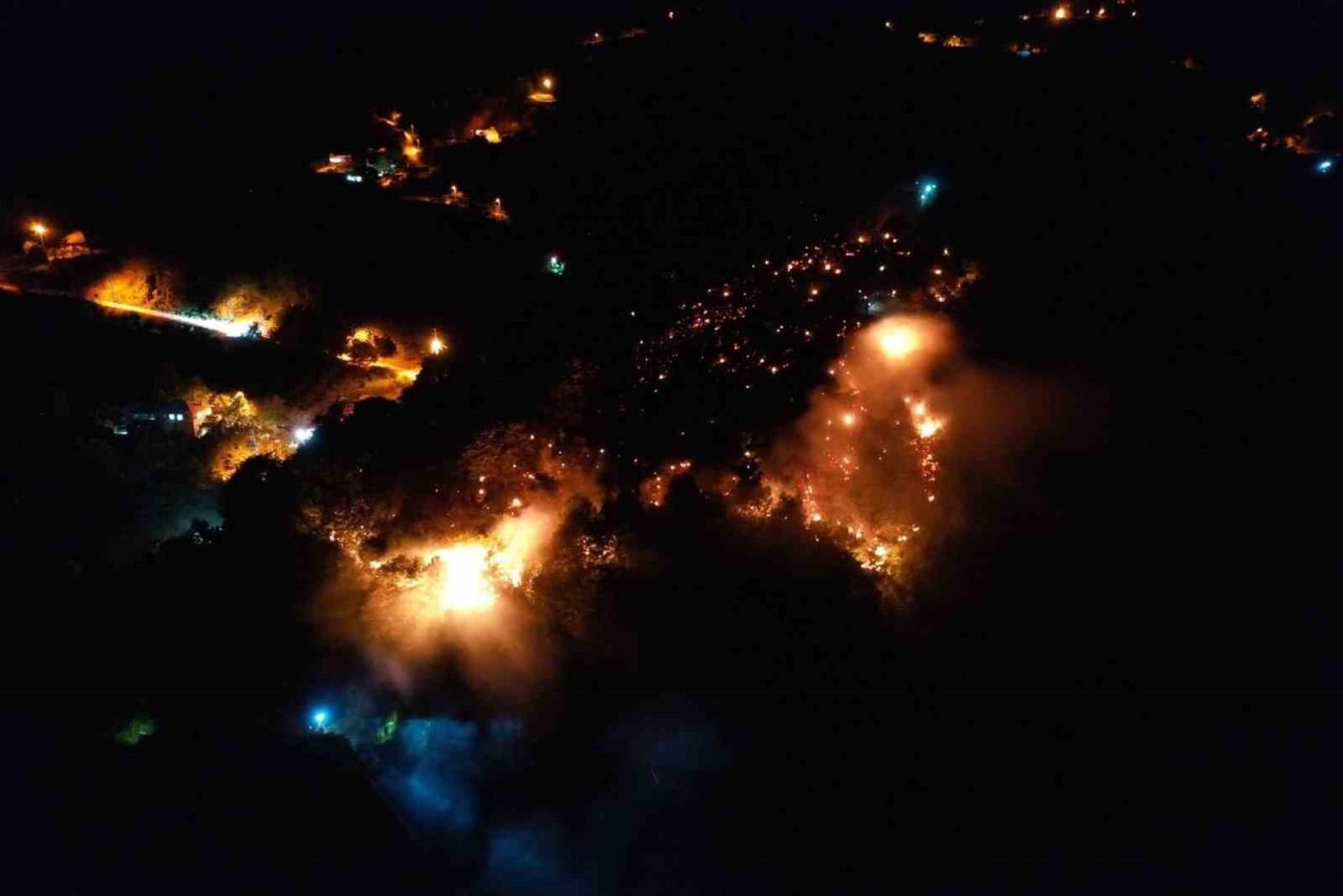 Sakarya’nın Akyazı ilçesinde ormanlık alanda çıkan yangın, ekiplerin ve vatandaşların
