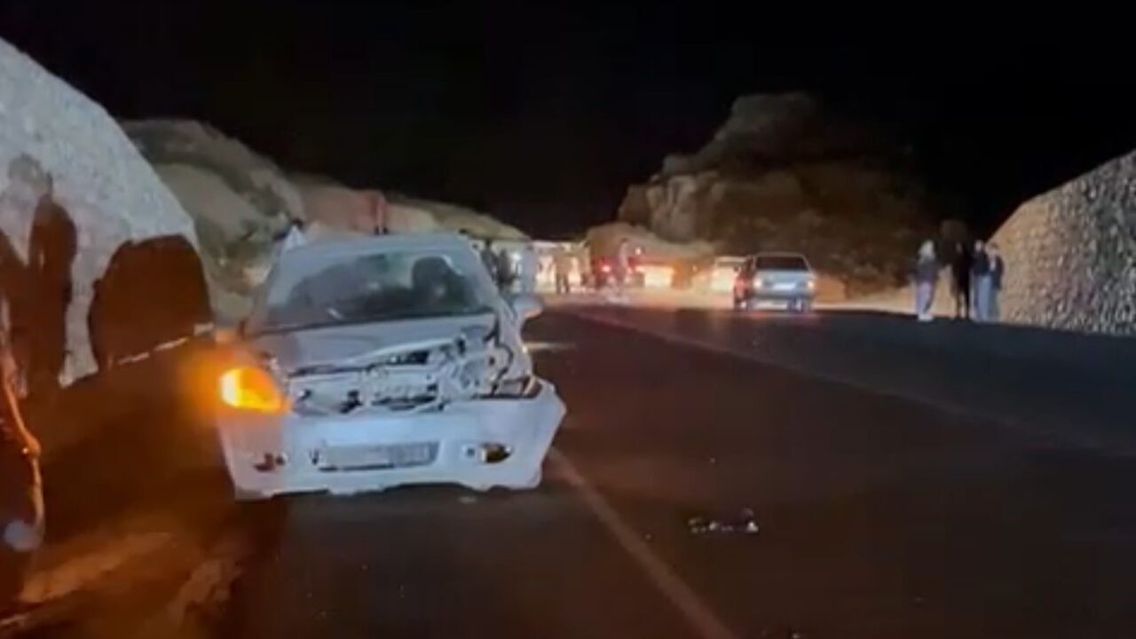 Mersin’in Erdemli ilçesinde otomobil domuza çarptı, emniyet kemerleri takılı olan