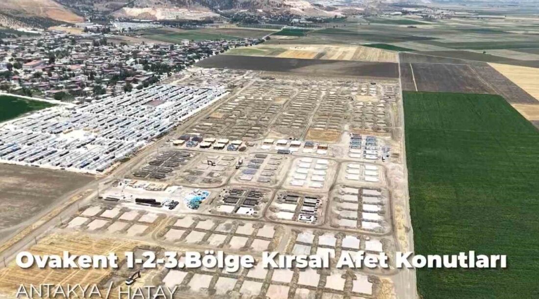 Hatay’da Ovakent bölgesine inşa edilen 607 kırsal afet konutunda inşaat