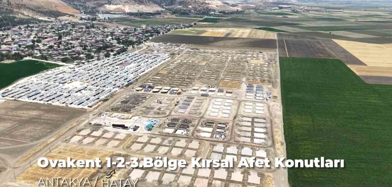 Hatay’da Ovakent bölgesine inşa edilen 607 kırsal afet konutunda inşaat